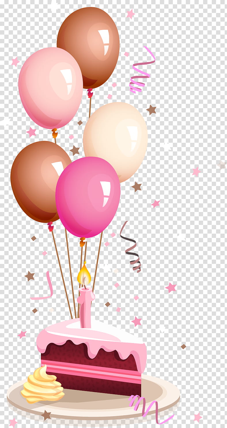 Birthday cake, Balloon, Pink, Party Supply, Heart, Birthday
, Event, Icing transparent background PNG clipart