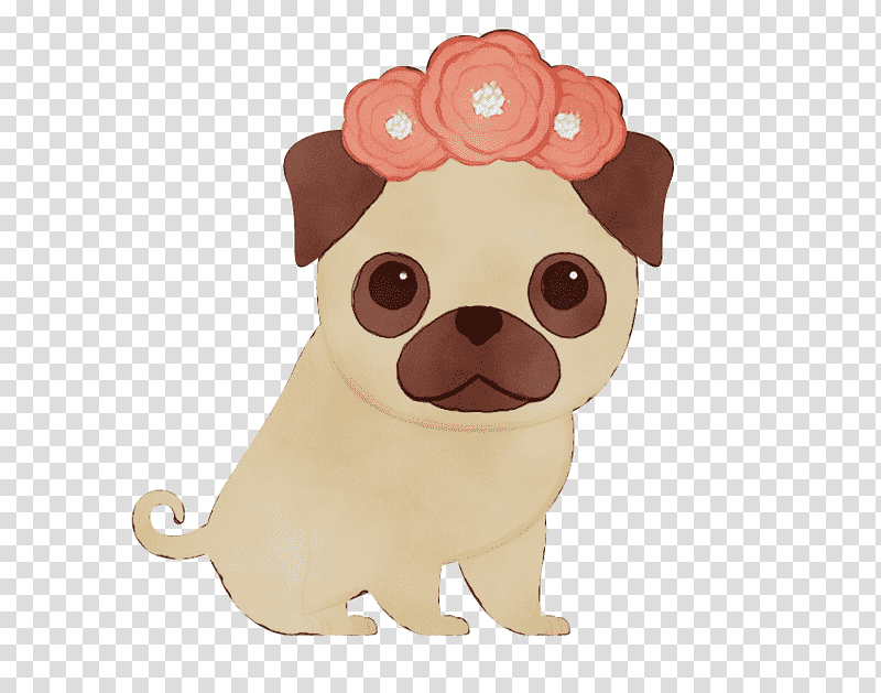 pug painting cartoon puppy 搜狗图片, Watercolor, Wet Ink, Cuteness, Snout, Fawn transparent background PNG clipart