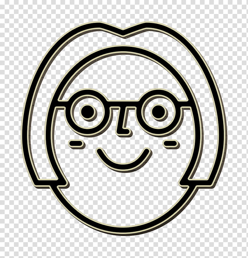 Emoji icon Woman icon Happy People Outline icon, Smiley, Typeface, Text, Gratis transparent background PNG clipart