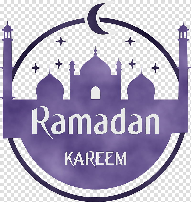 logo purple landmark violet label, Ramadan Kareem, Ramadan Mubarak, Watercolor, Paint, Wet Ink, City transparent background PNG clipart