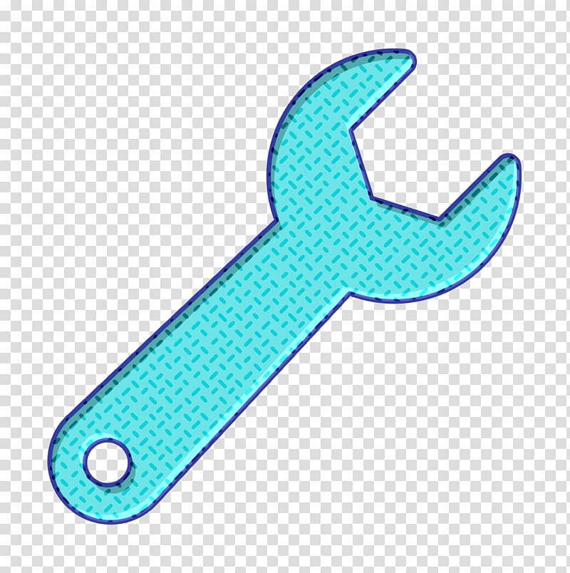 Wrench icon Tools and utensils icon Science and technology icon, Aqua M, Line, Turquoise, Microsoft Azure, Biology, Mathematics, Geometry transparent background PNG clipart