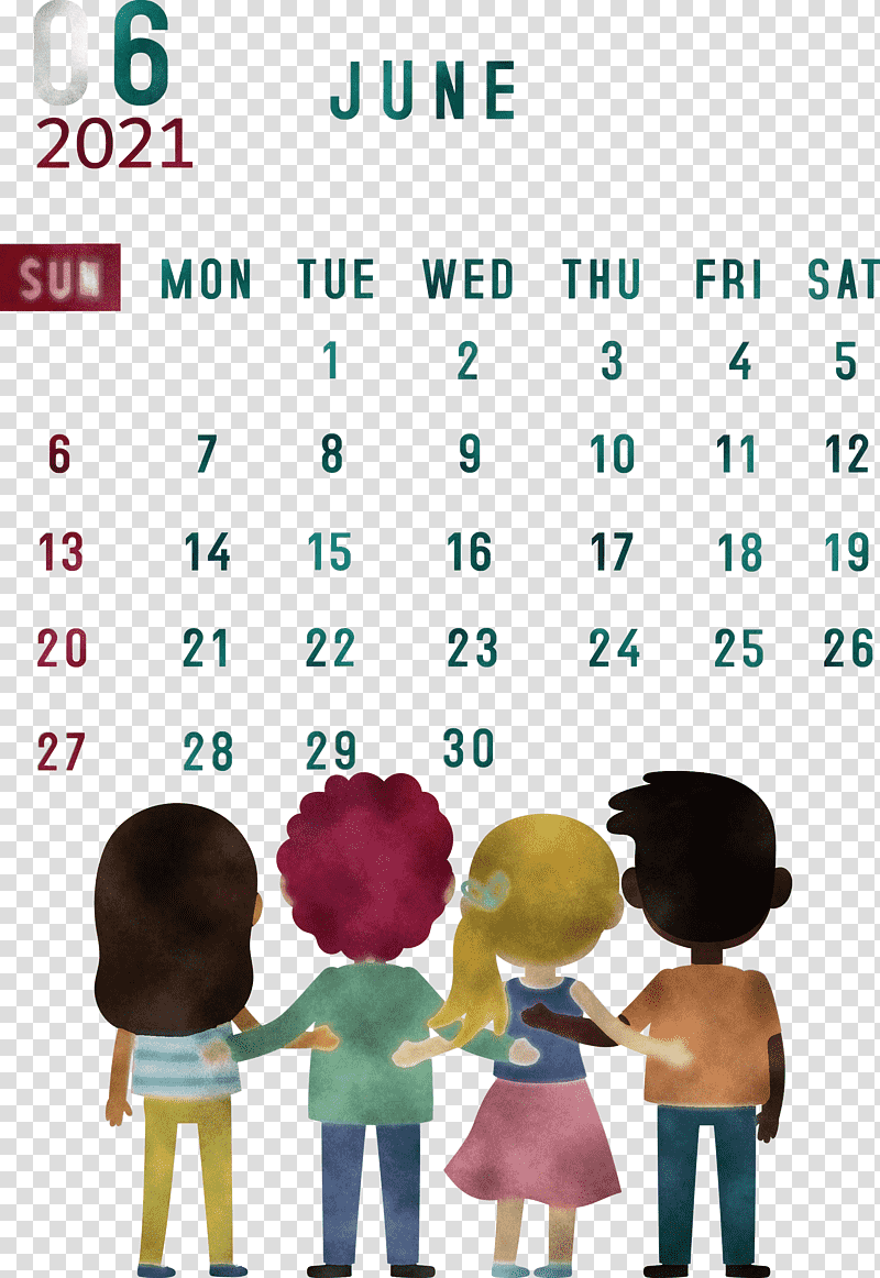 June 2021 Calendar 2021 Calendar June 2021 Printable Calendar, Cartoon, Silhouette, Line Art, Festival, Kiss transparent background PNG clipart