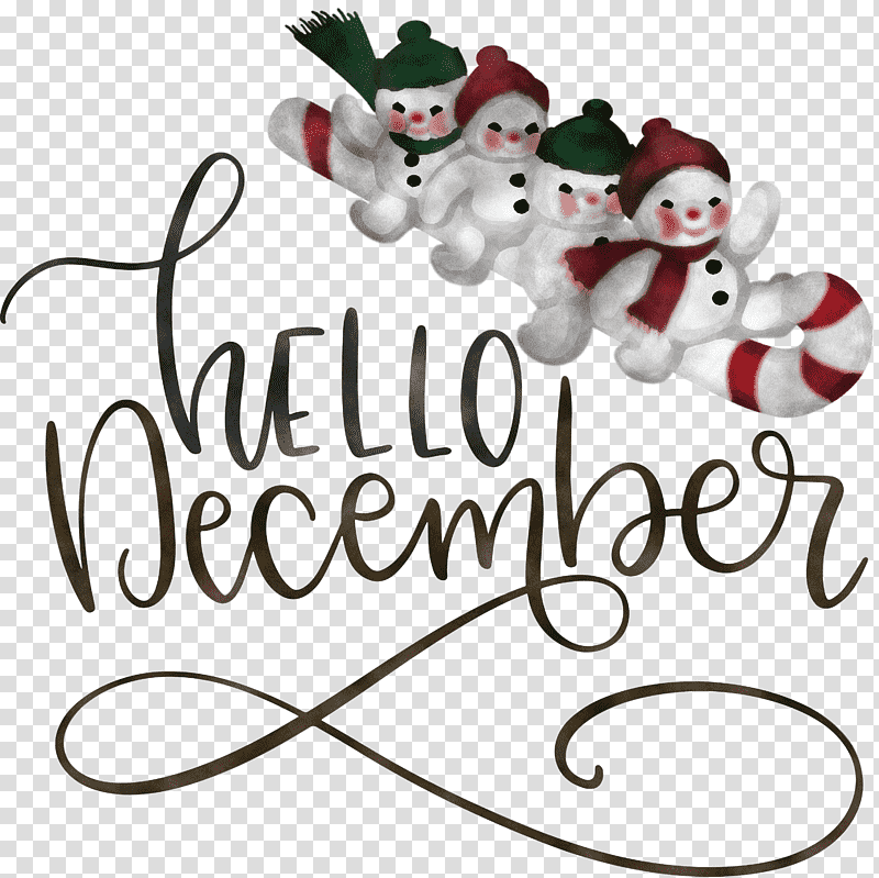 Hello December Winter December, Winter
, Christmas Day, Idea, Tela Preta, Sticker, Flower transparent background PNG clipart