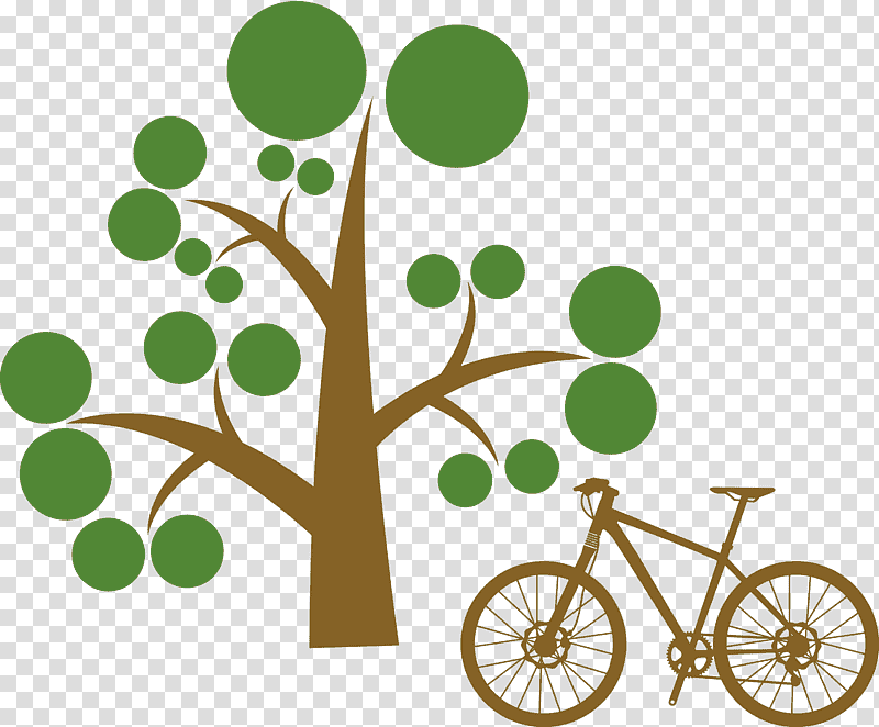 bike bicycle, Leaf, Plant Stem, Sticker, Green, Tree, Text transparent background PNG clipart