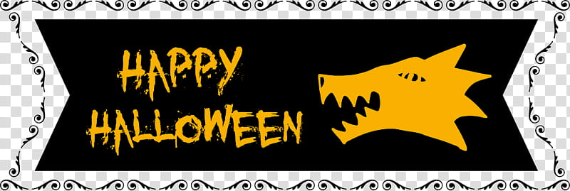 Happy Halloween Banner, Logo, Poster, Symbol, Yellow, Line, Meter, Geometry transparent background PNG clipart