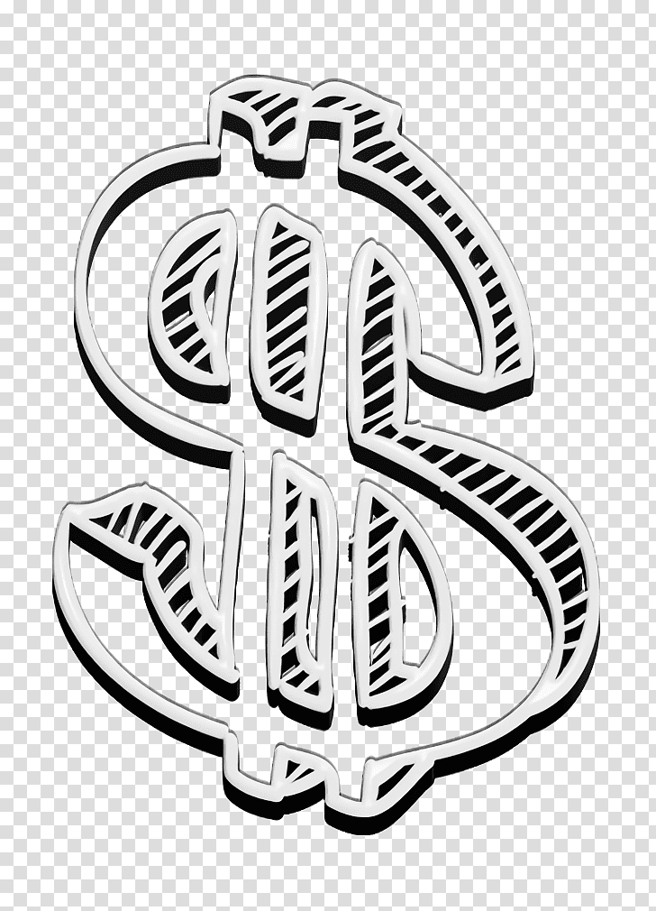 commerce icon Dollar currency sign sketch icon Social Media Hand Drawn icon, Line Art, Logo, Symbol, Black And White
, Chemical Symbol, Meter transparent background PNG clipart