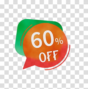 logo font signage label.m text, 60 Off Sale, Sale Tag, Watercolor, Paint, Wet Ink, Labelm transparent background PNG clipart thumbnail