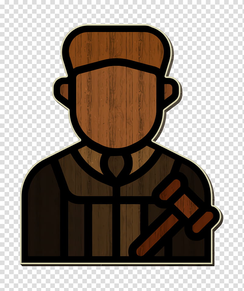 Law icon Jobs and Occupations icon Judge icon, Cartoon, Wood transparent background PNG clipart
