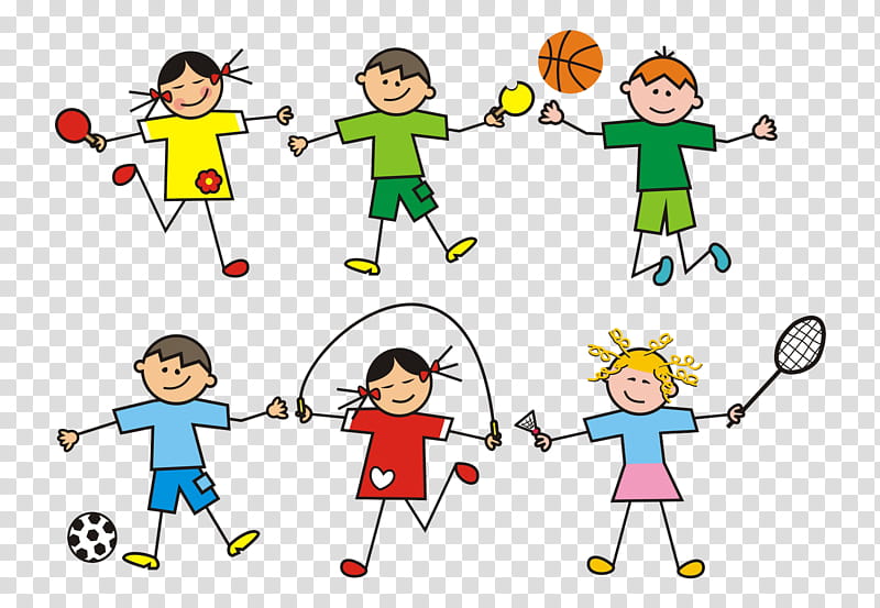 happy kids playing sports