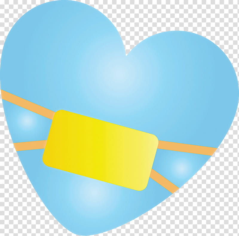 emoji medical mask Corona Virus Disease, Heart, Turquoise, Blue, Yellow, Azure, Cloud transparent background PNG clipart