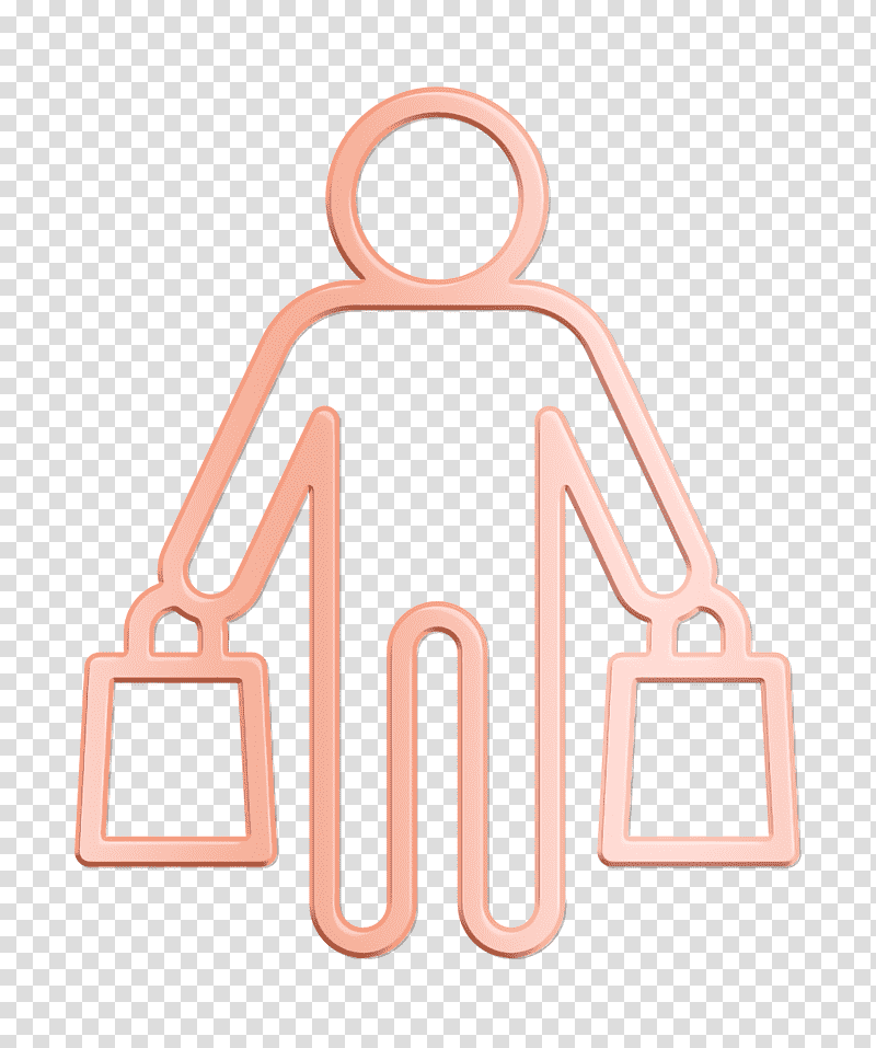 Shopper icon Man with Shopping icon commerce icon, Black Friday Line Craft Icon, Meter, Geometry, Mathematics transparent background PNG clipart