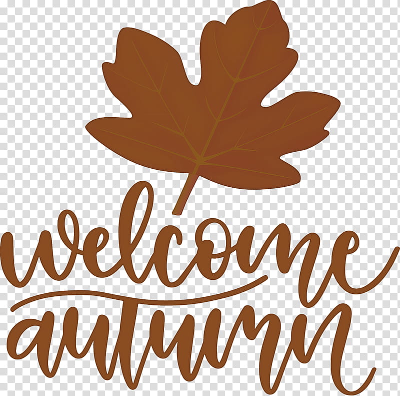 Welcome Autumn Hello Autumn Autumn Time, Leaf, Flower, Logo, Tree, Meter, Plants, Plant Structure transparent background PNG clipart