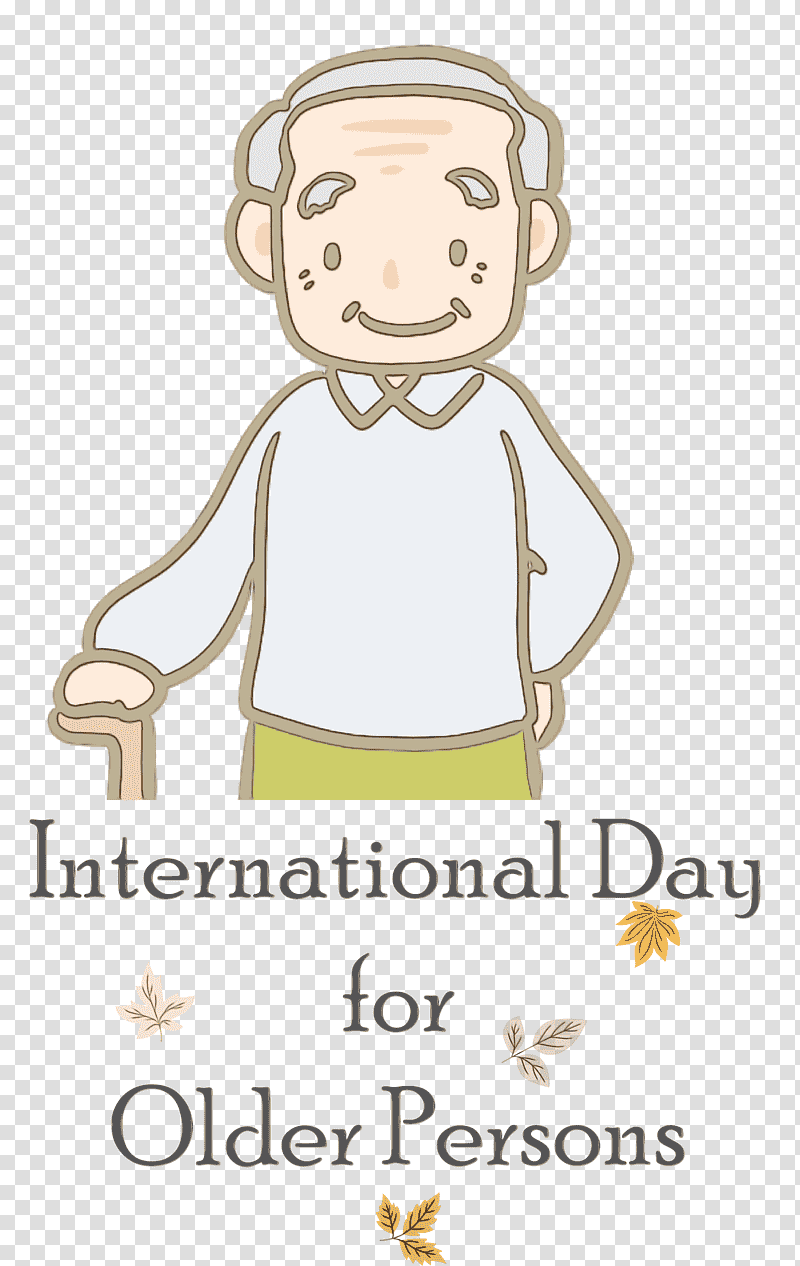 cartoon logo human face character, International Day For Older Persons, Watercolor, Paint, Wet Ink, Cartoon, Happiness transparent background PNG clipart