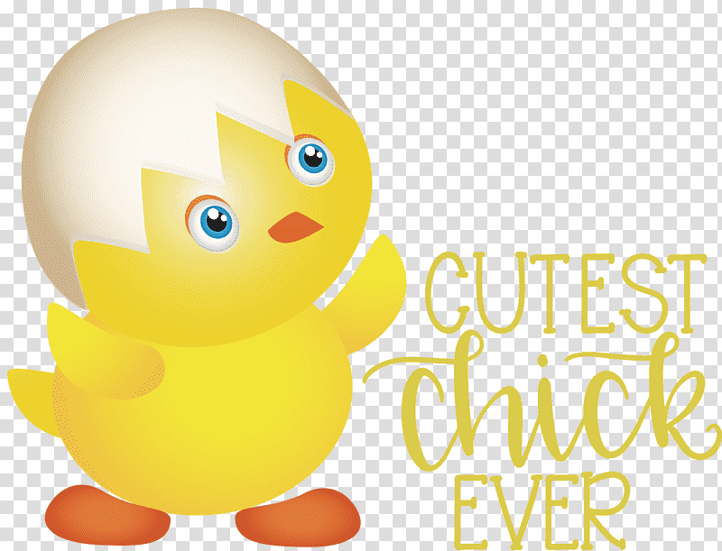Happy Easter Cutest Chick Ever, Ducks, Birds, Emoticon, Beak, Water Bird, Smile transparent background PNG clipart