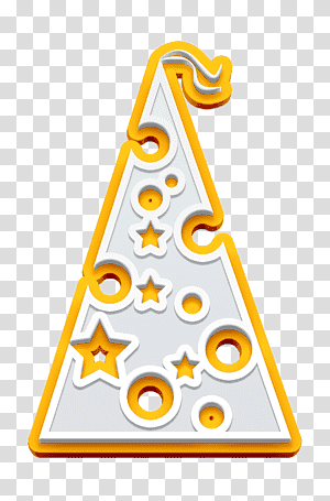 Birthday hat with dots and stars icon fashion icon Hat icon, Celebrations Icon, Christmas Tree, Line, Triangle, Yellow, Meter transparent background PNG clipart thumbnail