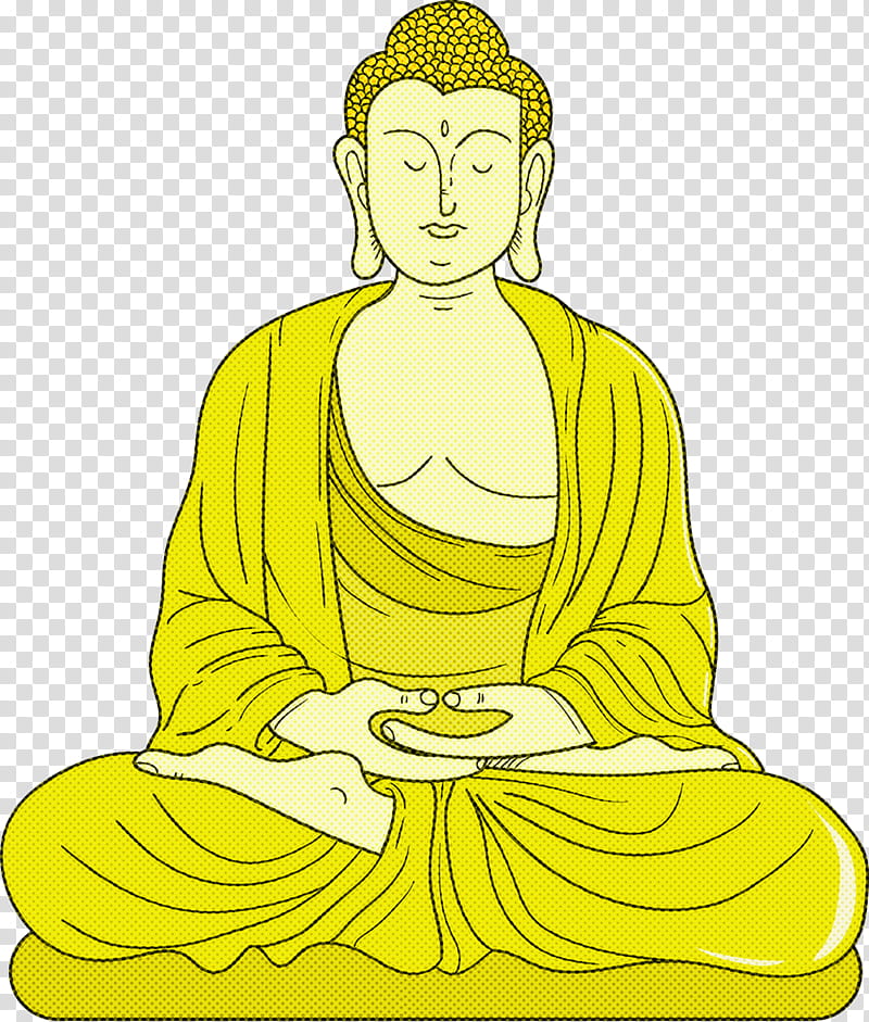 Bodhi Day Bodhi, Meditation, Sitting, Zen Master, Yellow, Kneeling, Arm, Line Art transparent background PNG clipart