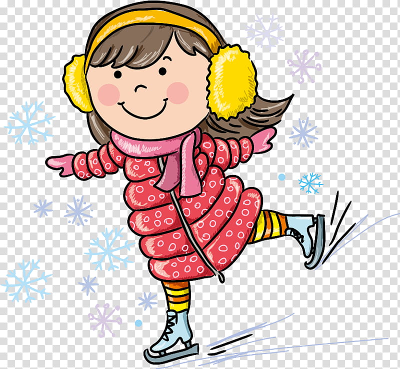 cartoon cheek recreation pleased child, Cartoon, Playing In The Snow, Winter Sport transparent background PNG clipart