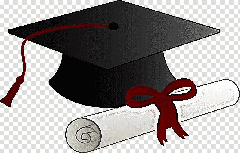 High school, black academic hat with red ribbon, Graduation Ceremony, Diploma, Academic Degree, Square Academic Cap, College, High School Diploma transparent background PNG clipart