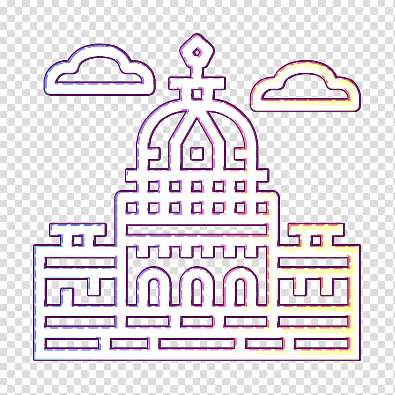 Capitol icon Election icon Architecture and city icon, Pink, Line, Magenta, Line Art transparent background PNG clipart