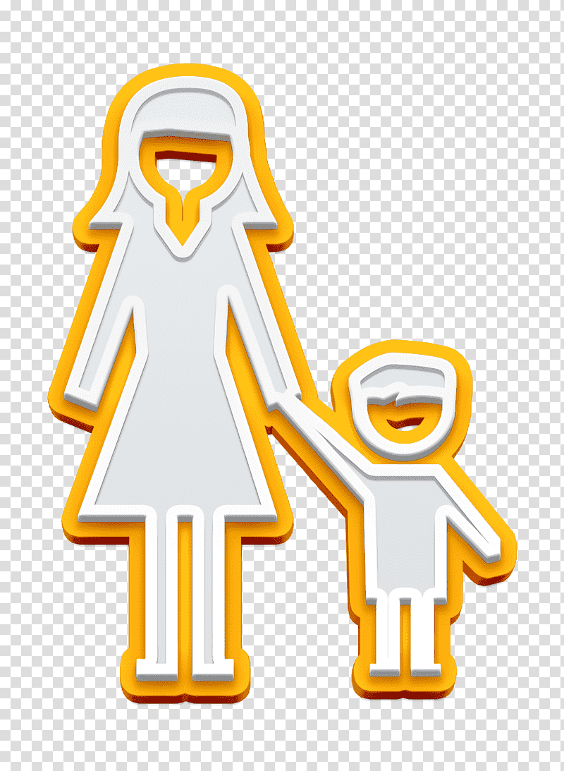 Teacher woman with little boy icon Child icon Academic 2 icon, People Icon, Logo, Character, Symbol, Yellow, Cartoon transparent background PNG clipart