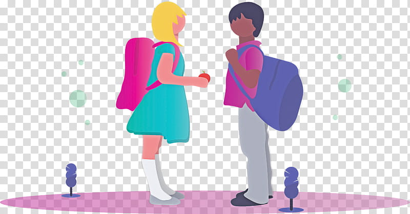 back to school student boy, Girl, Cartoon, Standing, Interaction, Conversation, Animation, Gesture transparent background PNG clipart