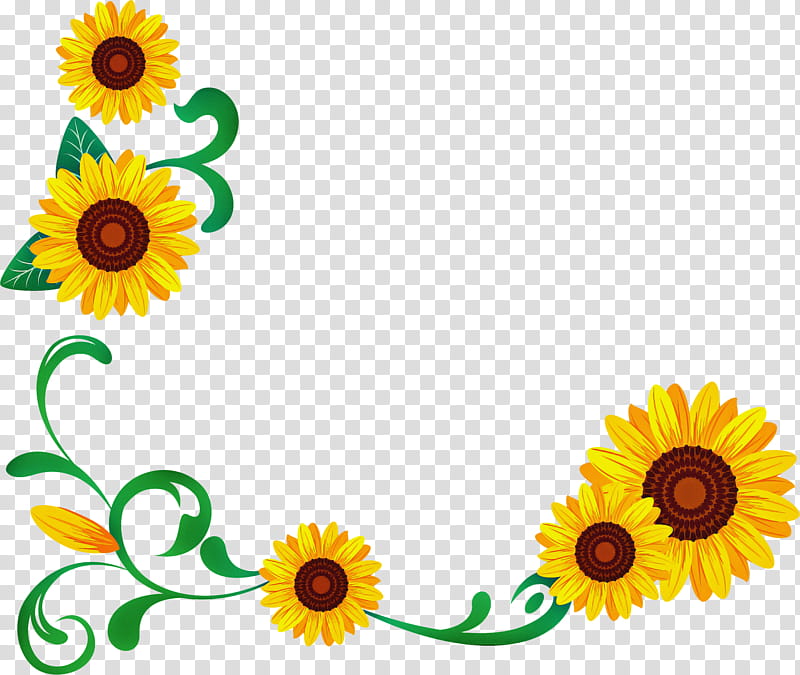 sunflower summer flower, Frame, Watercolor Painting, Sunflowers, Drawing, Floral Design, Floral Frame, Plants transparent background PNG clipart