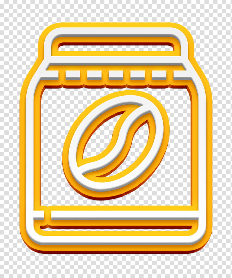 Bean bag icon Coffee Shop icon Bag icon, Yellow, Line transparent background PNG clipart