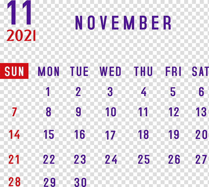 November 2021 Calendar 2021 monthly calendar Printable 2021 Monthly Calendar Template, Angle, Calendar System, Point, Area, Purple, Meter, Mathematics transparent background PNG clipart