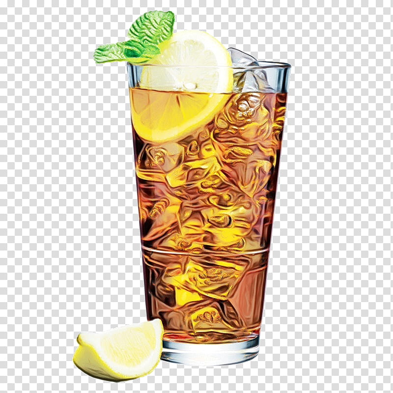 rum and coke long island iced tea harvey wallbanger cocktail garnish mai tai, Watercolor, Paint, Wet Ink, Grog, Highball Glass, Nonalcoholic Drink, Punch transparent background PNG clipart