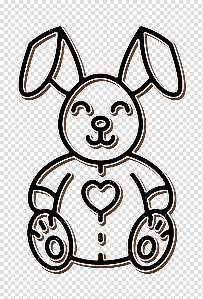 Saint Valentine Lineal icon Rabbit icon Lovely Bunny icon, Animals Icon, Hare, Stuffed Toy, Line Art, Royaltyfree, Cartoon transparent background PNG clipart