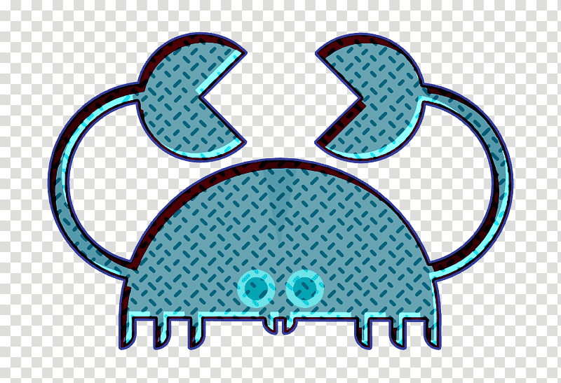 animals icon Sea Life icon Crab icon, Symbol, Chemical Symbol, Line, Meter, Headgear, Teal transparent background PNG clipart