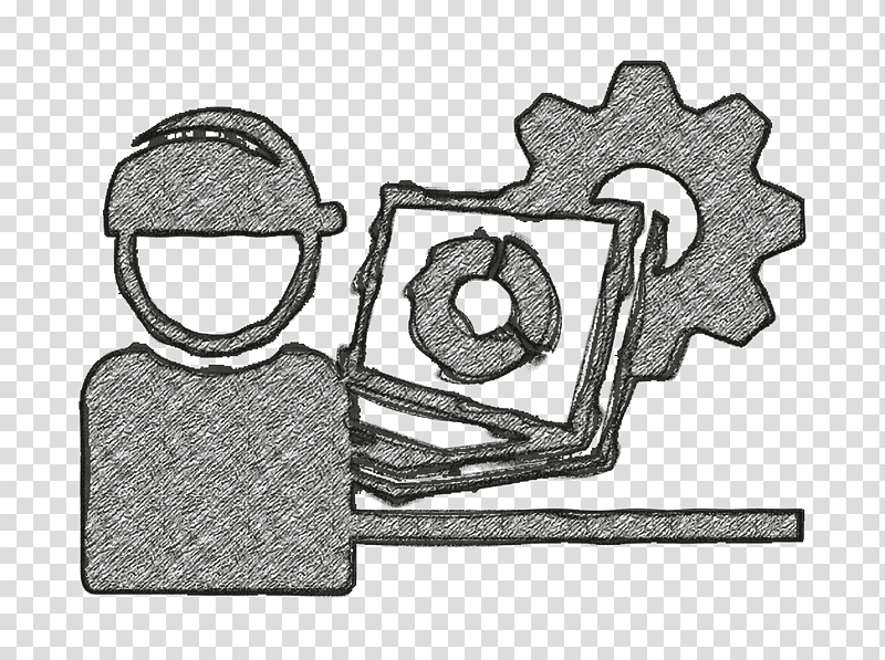 Industrial icon Industry worker with cap protection and a laptop icon Work icon, Drawing, Black And White
, M02csf, Car, Meter, Symbol transparent background PNG clipart