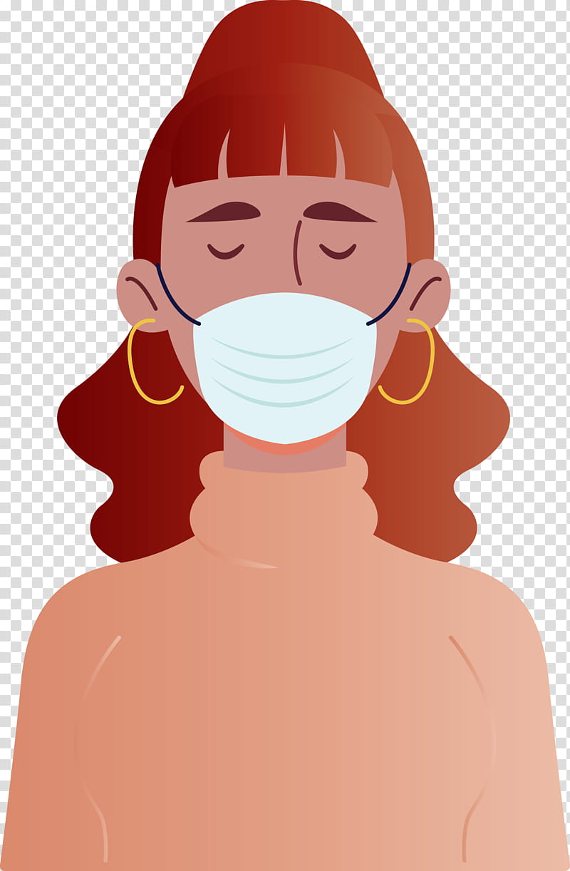 Wearing Mask Coronavirus Corona, Face, Cartoon, Facial Expression, Nose, Head, Red, Cheek transparent background PNG clipart
