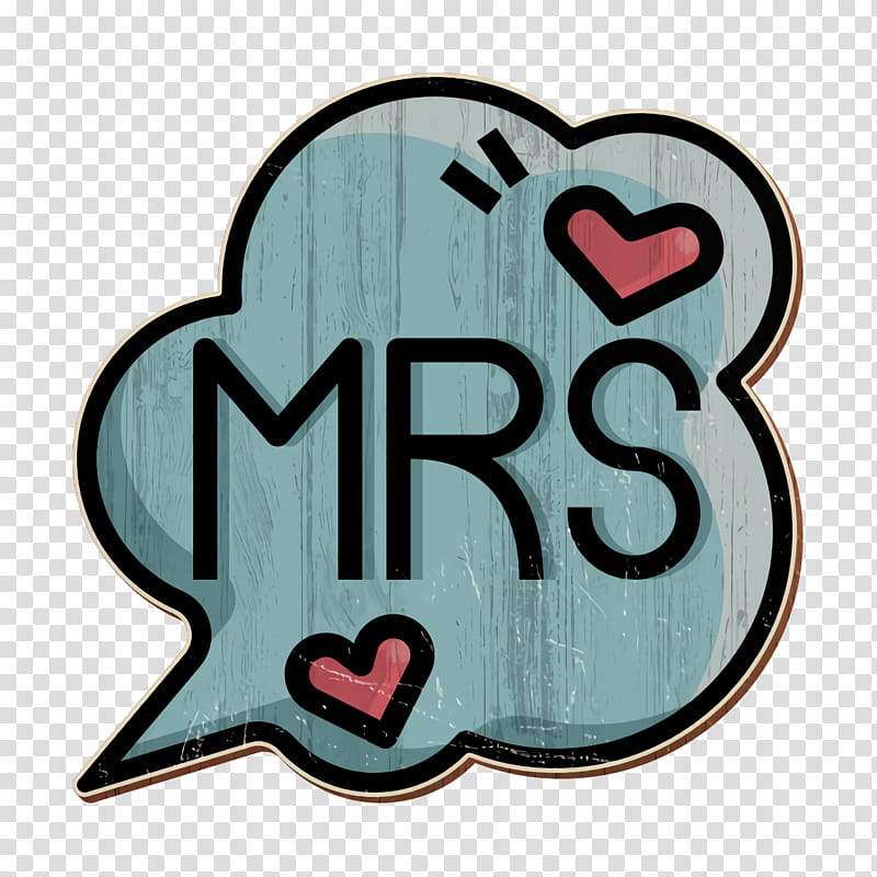 Wedding icon Mrs icon Love icon, Green, Text, Turquoise, Pink, Heart, Material Property, Symbol transparent background PNG clipart