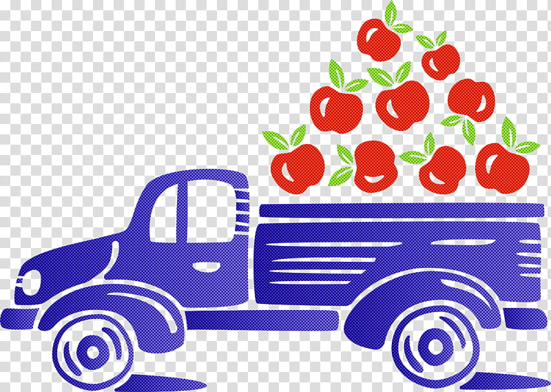 Apple Truck Autumn Fruit, Watercolor Painting, Cartoon, Line, Drawing transparent background PNG clipart