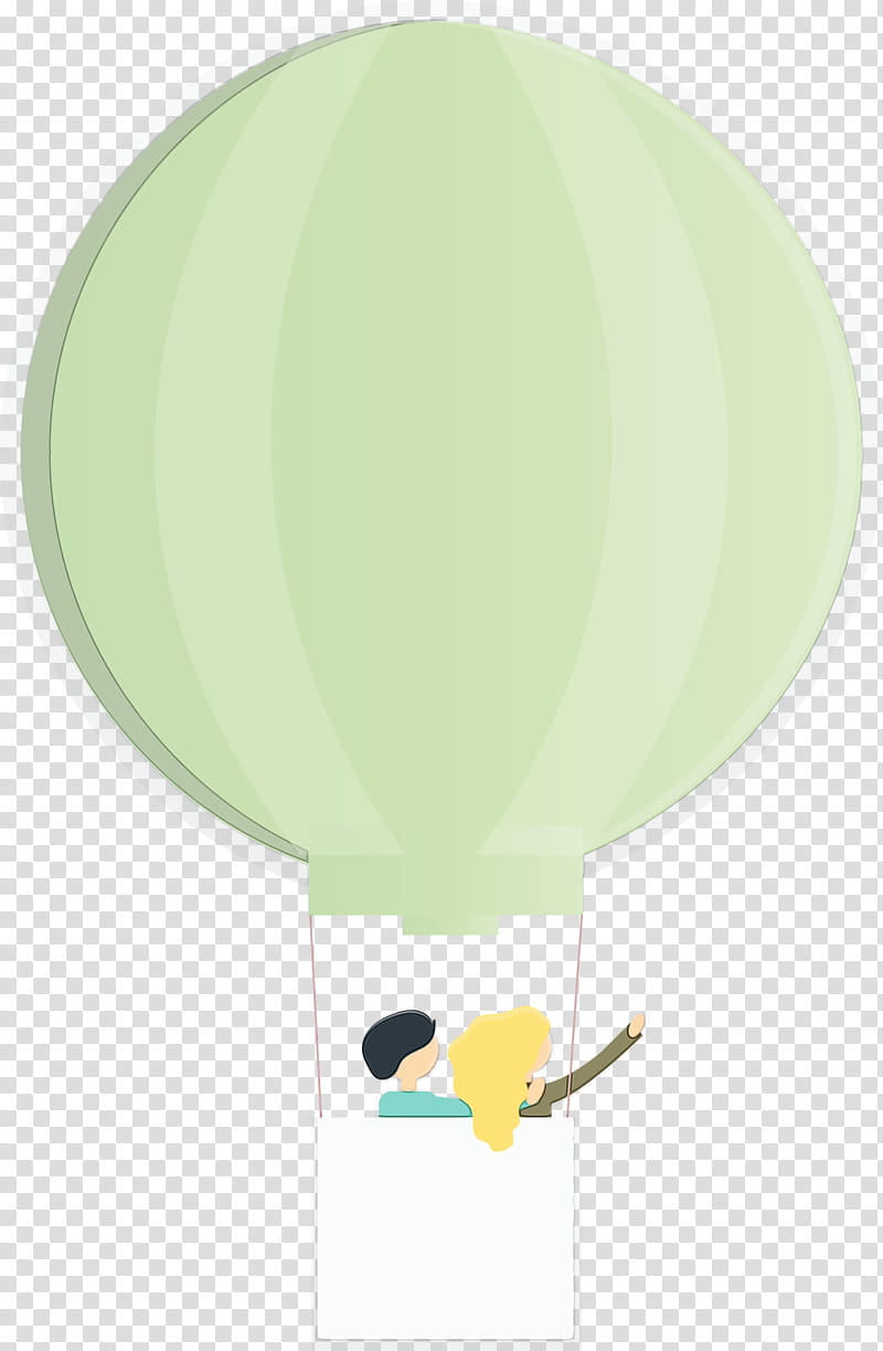 Hot air balloon, Floating, Watercolor, Paint, Wet Ink, Green, Yellow, Turquoise transparent background PNG clipart