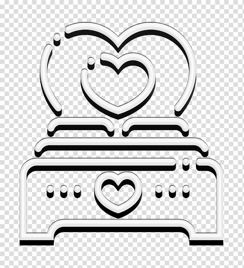 Bed icon Love icon Wedding icon, Text, Heart, Line Art transparent background PNG clipart