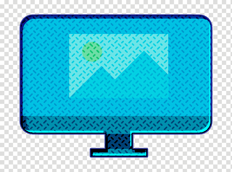 Monitor icon Tv icon Design tool collection icon, Green, Electric Blue M, Cobalt Blue, Meter, Symbol, Microsoft Azure transparent background PNG clipart
