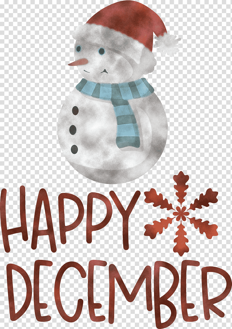 Happy December December, Christmas Ornament, Holiday Ornament, Snowman, Christmas Day, Christmas Ornament M, Meter transparent background PNG clipart