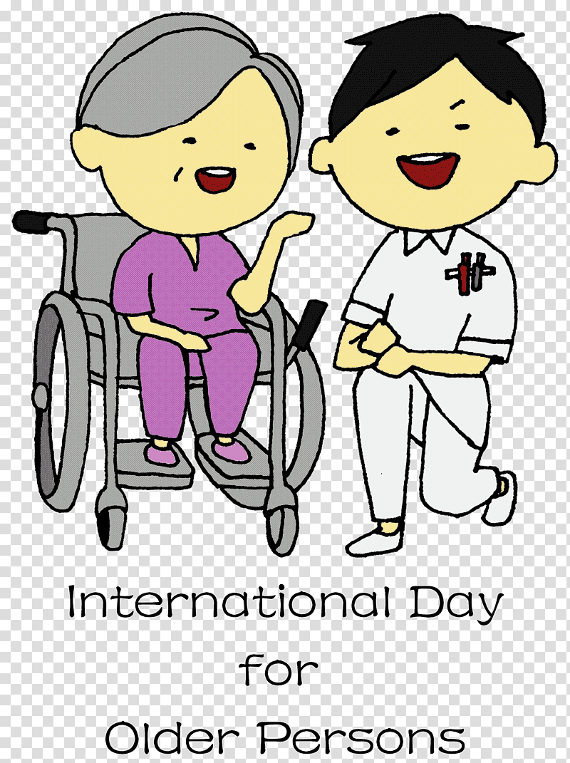 International Day for Older Persons International Day of Older Persons, Cartoon, Yellow, Happiness, Male transparent background PNG clipart