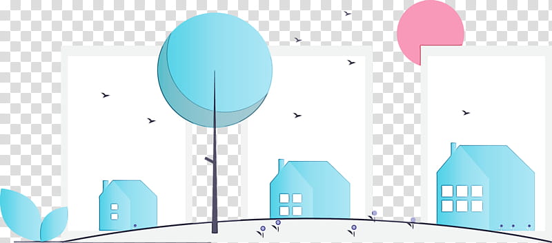 turquoise blue balloon circle, House, Home, Watercolor, Paint, Wet Ink transparent background PNG clipart