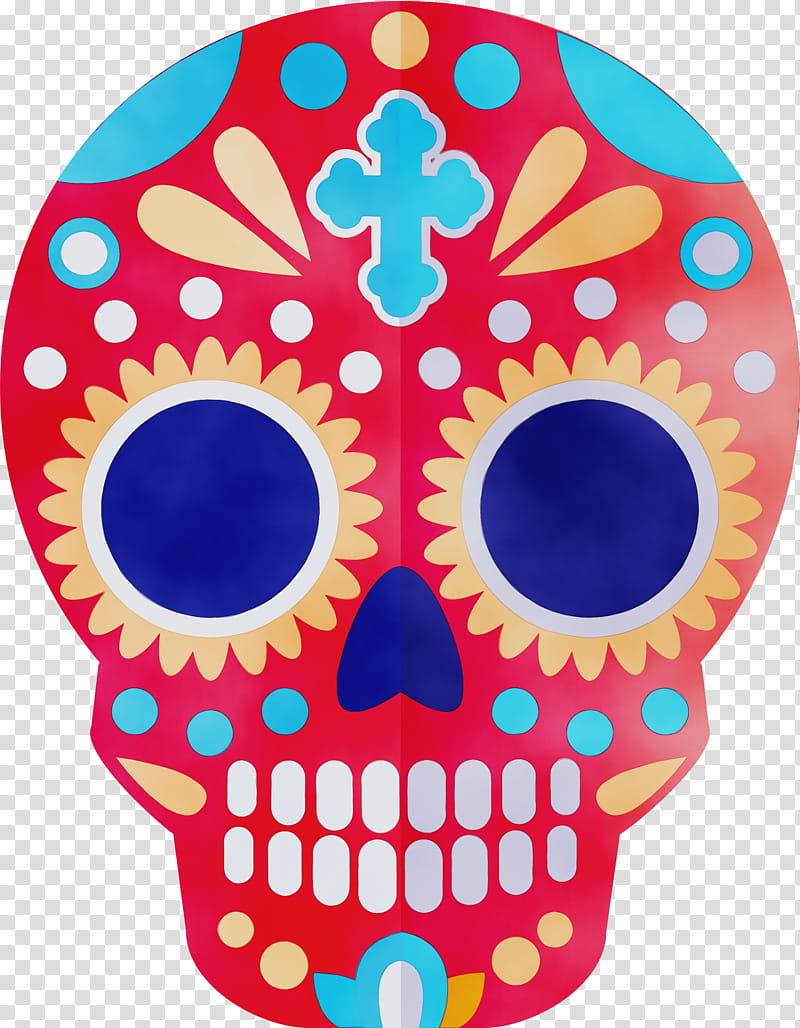 calavera day of the dead la calavera catrina skull mexican make-up drawing, Skull Mexico, Sugar Skull, Traditional Skull, Watercolor, Paint, Wet Ink, Skull Mexican Makeup transparent background PNG clipart
