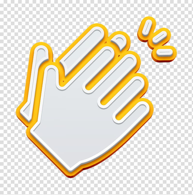 Basic Hand Gestures Fill icon Clap Hands icon Rythm icon, Logo, Yellow, Line, Text, Mathematics, Geometry transparent background PNG clipart