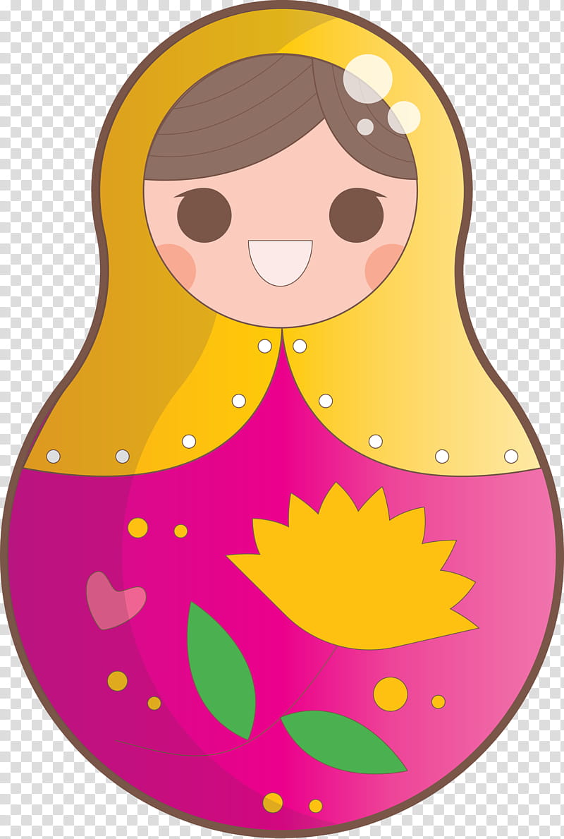 Colorful Russian Doll, Character, Pink M, Character Created By transparent background PNG clipart