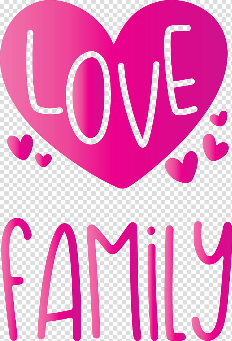 Family Day I Love Family, Text, Pink, Heart, Magenta, Valentines Day transparent background PNG clipart