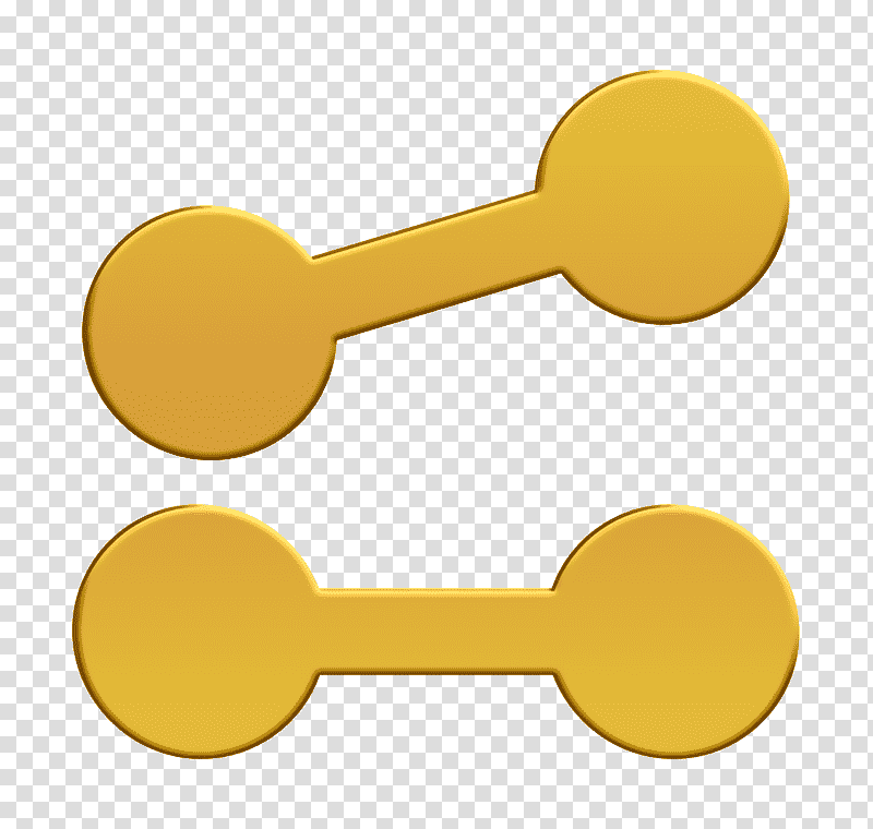 Fitness forever icon Dumbbells rounded couple in silhouettes icon Fitness icon, Yellow, Line, Meter, Geometry, Mathematics transparent background PNG clipart