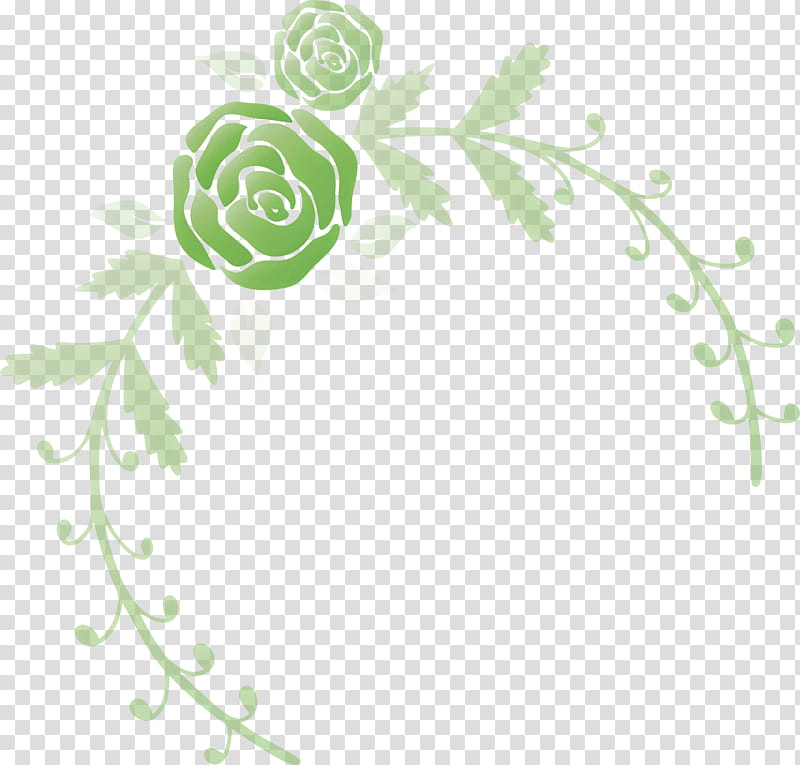 rose frame flower frame wedding frame, Green, Leaf, Plant, Plant Stem, Circle transparent background PNG clipart