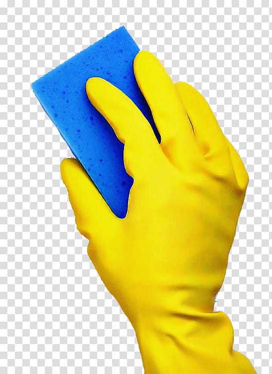 yellow glove safety glove hand finger, Electric Blue, Gesture, Personal Protective Equipment, Medical Glove transparent background PNG clipart