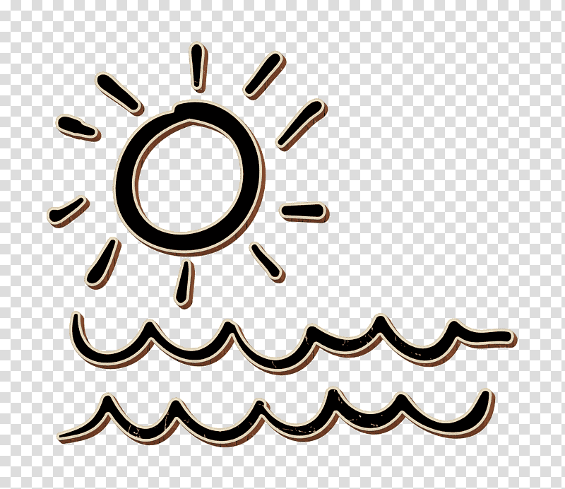 Sea and sun icon Hand Drawn Beach icon Beach icon, Wind Wave, Ocean, Coast, Shore transparent background PNG clipart