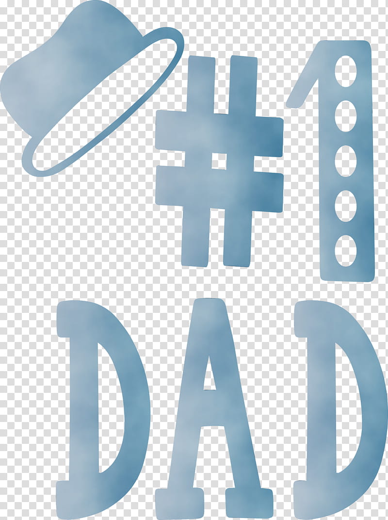 Father's Day, No1 Dad, Happy Fathers Day, Watercolor, Paint, Wet Ink, Number, Text transparent background PNG clipart
